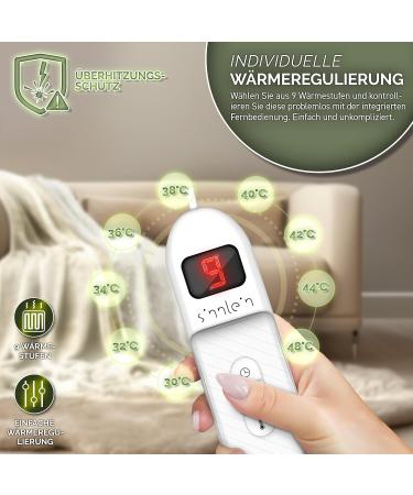 Sinnlein Electric Heating Ceiling 180x130cm - T V S d GS Checked | 9 Temperature Levels | Cuddly Blanket for Bed & Sofa | Automatic Switch-Off & Digital Timer - Buy Online on GoSupps.com