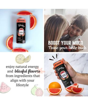 Betweener Sparkling Water & Energy Drink: Healthy Seltzer with L-Theanine, Vitamins, Electrolytes, Real Juice - Variety Pack (12 Pack) - Buy Online on GoSupps.com