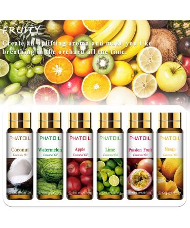 PATOIL 9PCS Fruity Essential Oils Gift Set - 10ml/0.33fl.oz Fragrance Oils for Soap, DIY Candle, Bath Bombs Making - Fruit Scented Oils for Diffusers - Coconut Scent - 0.33 Fl Oz (Pack of 9) - Buy Online on GoSupps.com
