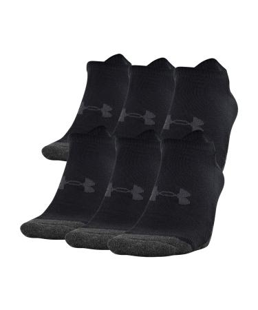 Under Armour Women's Performance Tech No Show Socks, Multipairs Black (6-pairs) Large