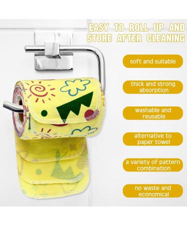Vitalcozy Reusable Toilet Towels | Washable Bidet & Kitchen Towels | Absorbent Cotton Paperless & Eco-Friendly Tea Towels with Bright Flower Design - Buy Online on GoSupps.com