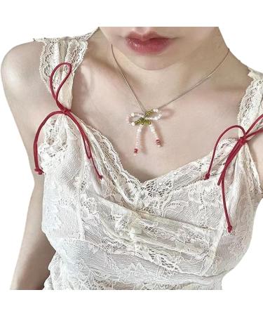 Shop Oralgos Handmade Colorful Pearl Necklace - Elegant Choker with Loop Trailer for Women - Buy Online on GoSupps.com