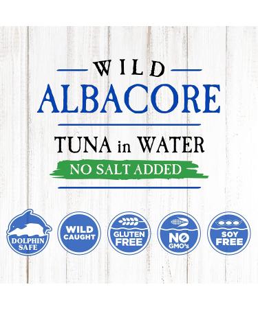Blue Harbor Fish Co. Wild Albacore Solid White Tuna in Water No Salt Added - 4.6 oz Can (Pack of 12) - Buy Now! - Buy Online on GoSupps.com