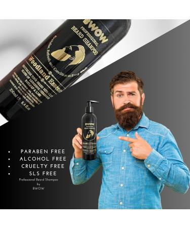 BWOW Professional Beard Shampoo for Men - Refreshing Cleanse and Condition Revitalising Lebanese Cedarwood Bay Leaf & Lime - Vegan Woodland Essence 250ml Infused with Lebanese Cedarwood Bay Leaf & Lime offering a vibrant sensory experience tailored for th - Buy Online on GoSupps.com