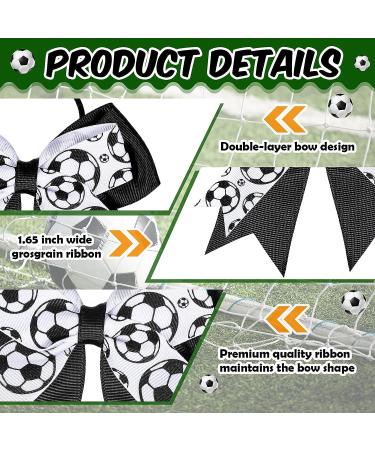 Soccer Ball Hair Bows Set - 20pcs Elastic Hair Ties for Girls & Women | Sports Hair Accessories for Player, School Team, Birthday & Holidays - Buy Online on GoSupps.com