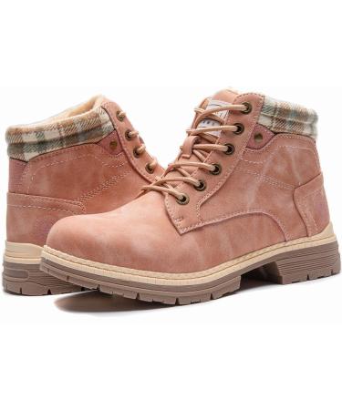 AnjouFemme Women's Waterproof Hiking Boots - Lightweight Outdoor Ankle Boots for Winter Walking and Backpacking - Pink, Size 8 - Buy Online on GoSupps.com