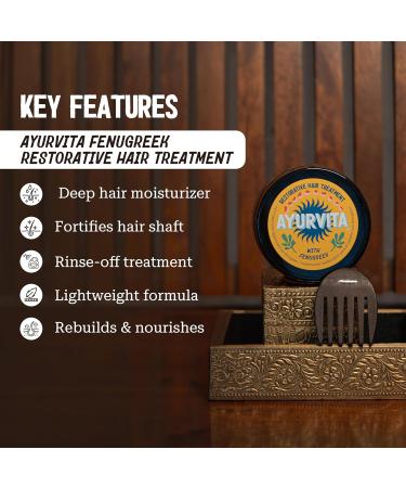 Fenugreek Restorative Deep Conditioning Mask | Best Ayurvedic Hair Treatment for Men & Women | Nourishing & Moisturizing | Hair Growth for Dry & Damaged Hair - 6.7 oz - Buy Online on GoSupps.com