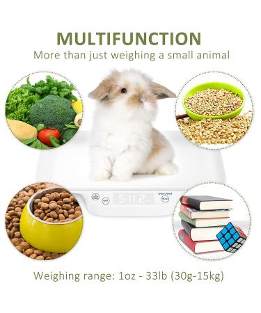 MomMed Digital Pet Scale - Portable Precision Scale for Dogs, Cats, Puppies, Kittens, Hamsters, Birds, Rabbits - Hold and Tare Function - Ideal for Newborn Pets - Buy Online on GoSupps.com