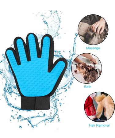 Fousenuk Silicone Pet Care Gloves for Dogs & Cats - Deshedding Bathing & Massage - Adjustable Fur Care with Velcro Fastener - Buy Online on GoSupps.com