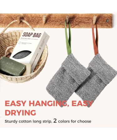 ZOMCHI 2-Piece Soap Pouch Set for Shower | Exfoliating Body Scrubber Sponge | Premium Soap Saver Pocket | Light Gray + Dark Gray - Buy Online on GoSupps.com