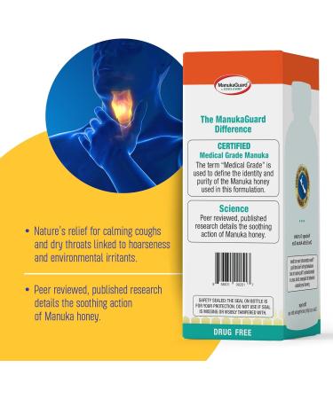 ManukaGuard Cough & Throat Syrup Medical Grade Manuka Honey MGO 600-4 Fl Oz Adult - Buy Online on GoSupps.com