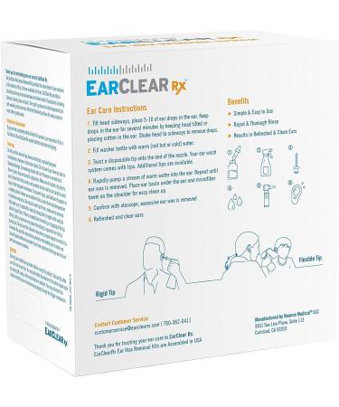 EarClear Rx Ear Wash Full Kit - Rigid + Drops + 20 Tips | Complete Ear Cleaning Solution - Buy Online on GoSupps.com