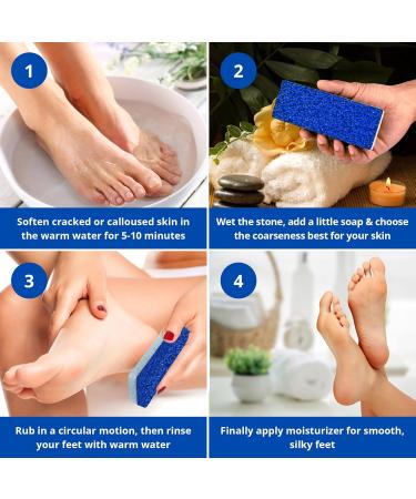 Love Natural Pumice Stone for Feet - 2-in-1 Exfoliating Scrubber for Dead Skin & Callus Removal - Professional Foot Care Rock (Blue - Buy Online on GoSupps.com