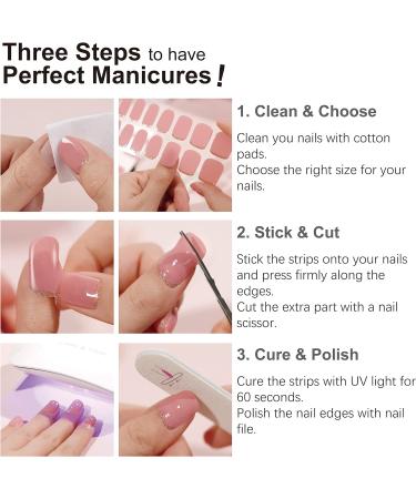 DANNI & TONI Soft Self-Adhesive Gel Nail Stickers | Salon-Quality Manicure Set | Light Red Gradient with Shimmer | 28 Semi Cured Nail Wraps - Buy Online on GoSupps.com