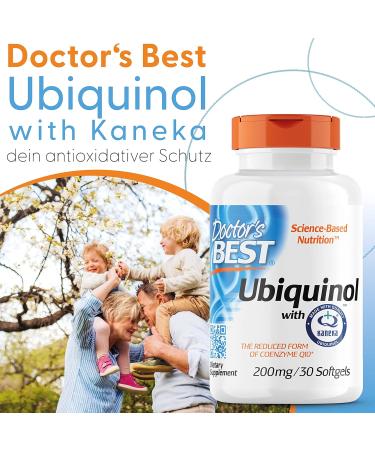 Doctor's Best Ubiquinol 200mg | Kaneka QH CoQ10 - 30 Capsules for Heart Health & Energy | Buy Internationally - Buy Online on GoSupps.com