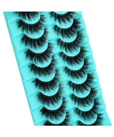 10 Pairs Clear Band Russian Volume Fluffy Strip Lashes - Wispy D Curly False Eyelashes for a Natural Look | Shop Internationally - Buy Online on GoSupps.com
