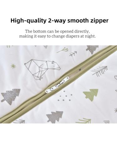 Chilsuessy Winter Baby Sleeping Bag with Feet | 2.5 TOG 100% Cotton | Toddler Wearable Blanket for Boys Girls | Squirrel+Forest Bear Design | 90cm/3-4 Years - Buy Online on GoSupps.com