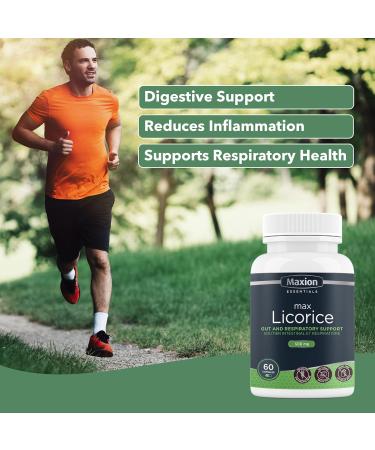 Maxion 2 Pack Licorice Root Capsules 500mg to Relieve Heartburn Acid Reflux Coughs and Respiratory Infections to Maintain Gastrointestinal Function 60 Capsules (2) - Buy Online on GoSupps.com