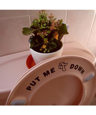 Fun 'Put Me Down' Black Toilet Seat Sticker - Bathroom D cor - Buy Online on GoSupps.com