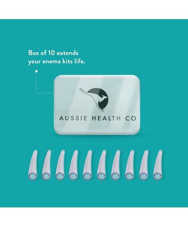 AUSSIE HEALTH CO Enema Bag & Bulb Kit - BPA/Phthalates Free, Flexible PVC, Box of 10 Nozzle Tips - Buy Online on GoSupps.com