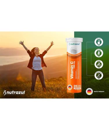 nutrazul Vitamin C 1000mg Effervescent Tablets VIT C Supplement to Help Maintain Immune Function Gluten-Free Lactose-Free Sugar-Free Preservative-Free Orange Flavor 20 Count - Buy Online on GoSupps.com