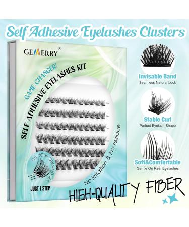 Self Adhesive Eyelashes Reusable 72PCS Cluster Lashes DIY Lash Extension Kit Individual Lashes Kit 10-16mm D Curl Eyelashes with Glue Adhesive No Glue Needed Eyelash Clusters Kit by GEMERRY(A03-Kit) Z-KIT A03 - Buy Online on GoSupps.com