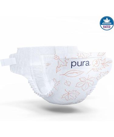 Pura Eco-Diapers Size 3 (MIDI 4-9 kg) - 198 Odorless Organic Cotton Diapers EU Ecolabel Certified Monthly Box for Sensitive Skin 12-Hour Protection - Buy Online on GoSupps.com