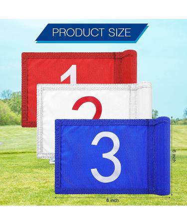 3 Pieces Golf Flag with Tube Inserted Putting Green Golf Flag Numbered Golf Flag 420D Nylon Mini Flags for Yard Indoor Outdoor Backyard Garden Portable Golf Flag  8 x 6 Inch - Buy Online on GoSupps.com