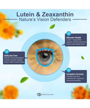 Rebuild Your Vision Ocu-Plus Formula Eye Health Supplement with Lutein & Zeaxanthin Supports Visual Clarity Night Vision & Macular Health with Bilberry Ginkgo Biloba & NAC 60 Capsules - Buy Online on GoSupps.com
