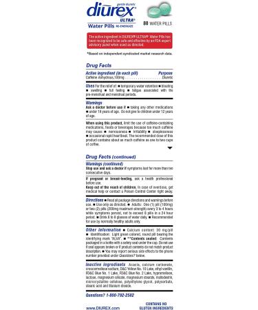 Diurex Ultra Re-Energizing Water Pills - 80 Count | Relief & Wellness - Buy Online on GoSupps.com