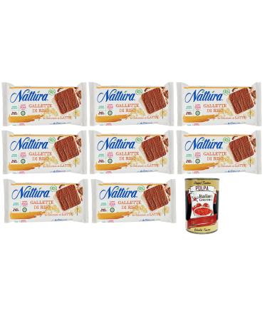 N tt ra Pack of 8 organic rice cakes covered in milk chocolate tasty and healthy snack excellent source of fiber gluten free 90 g pack + Italian Gourmet Polpa di Pomodoro 400 g box