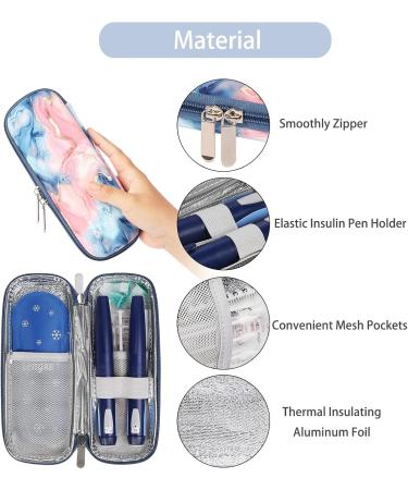 Bomkee Insulin Pen Bag Cooling Medication Bag for Diabetes with 2 Cooling Packs Stylish Drive Sand & Pink Perfect for Travel - Buy Online on GoSupps.com