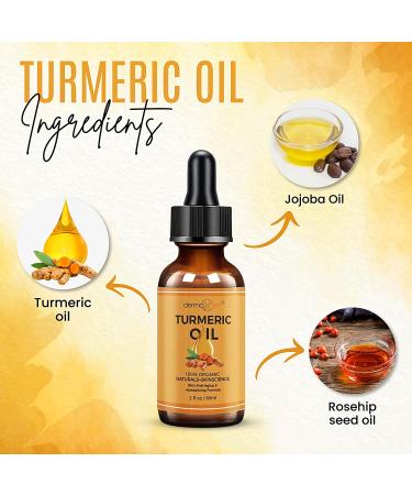 DERMAXGEN Turmeric Oil + Organic Moisturizer | Acne & Dark Spot Remover | Clear Skin Tone & Hydration | Anti-Aging Face Oil | 2 Fl Oz - Buy Online on GoSupps.com