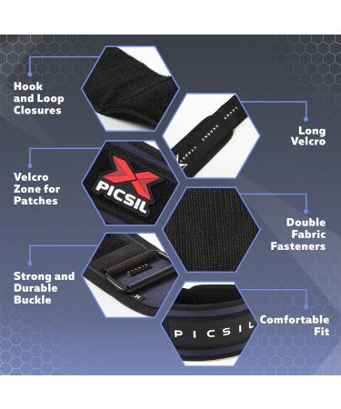 Picsil Lumbar Belt for Weight Lifting - Ideal for Squats & CrossFit | Adjustable Patch-Compatible | 3 Colors 5 Sizes | XL Navy Blue - Buy Online on GoSupps.com