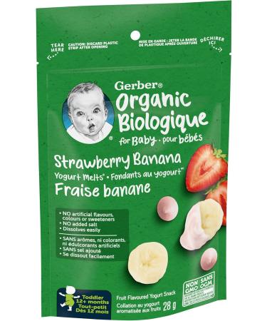 GERBER Organic Yogurt Melts Strawberry Banana Toddler Snack 28 g - Buy Online on GoSupps.com