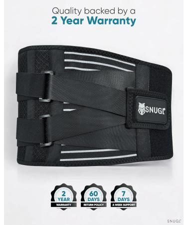 SNUGL Lower Back Support Belt for Women and Men - XXL Black | Sciatica Pain Relief, Lumbar Brace for Straight Posture - Buy Online on GoSupps.com