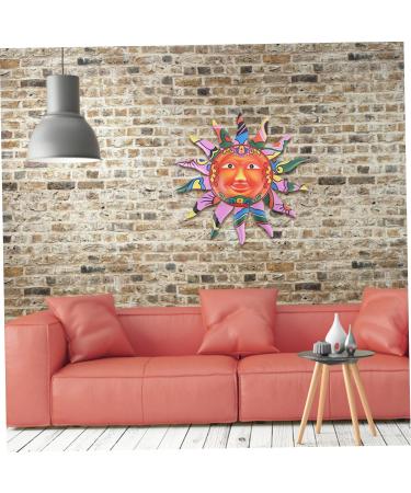 Alipis 1pc Sun Wall Hanging Garden Sun Art Decorative Outdoor Decor Vintage Decor Mexican Decor Pink Iron: - Buy Online on GoSupps.com