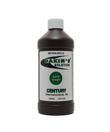 Dakin's Solution-Quarter Strength 304360672168 Sodium Hypochlorite 0.125% Wound Therapy for Acute and Chronic Wounds by Century Pharmaceuticals, 1 Bottle