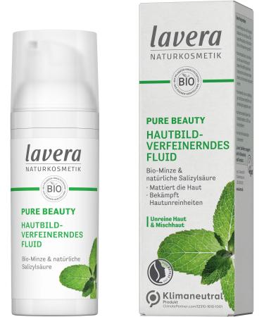 lavera, Pure Beauty Skin Tone Refining Fluid - Reduces Shine - Fights Impurities - Natural Cosmetics - Vegan - 50 ml - White