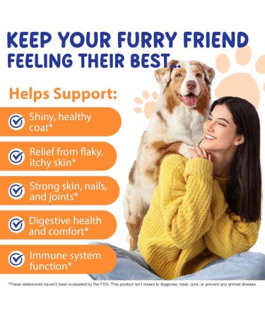 Premium Grass-Fed Liquid Collagen for Dogs - Skin and Coat Support Supplement with Biotin Vitamin C and Hyaluronic Acid - Buy Online on GoSupps.com