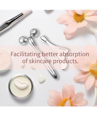 4-in-1 Face Roller & Gua Sha Tools - Eye Roller for Puffy Eyes Massage Tool for Neck & Body - Beauty Skin Care Gift for Women - Buy Online on GoSupps.com