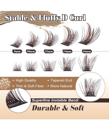 DIY Brown Lash Extension Kit 8-16mm Lash Clusters & Bond for Natural Look by Yawamica - International Shipping Available - Buy Online on GoSupps.com