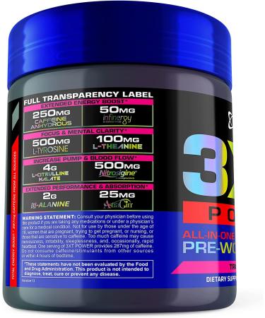 USN 3XT Power Pre-Workout Powder - Nitric Oxide Supplement for Men and Women - Muscle Growth, Pumps, Energy Drink Mix - 30 Servings (Tropical Vibes) - Buy Online on GoSupps.com