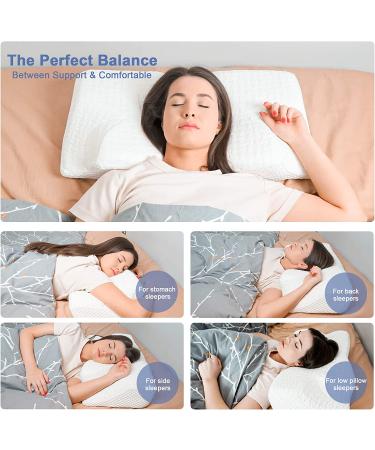 Elviros Memory Foam Cervical Pillow - Orthopedic Contour Pillow for Neck and Shoulder Pain Relief - Ideal for Side, Back, and Stomach Sleepers - Dark Grey, 25.2 x 14.2inch - Buy Online on GoSupps.com