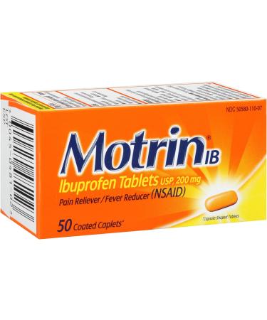 Motrin IB Caplets 50 Count 200mg - Fast-Acting Pain Relief Tablets - Buy Online on GoSupps.com
