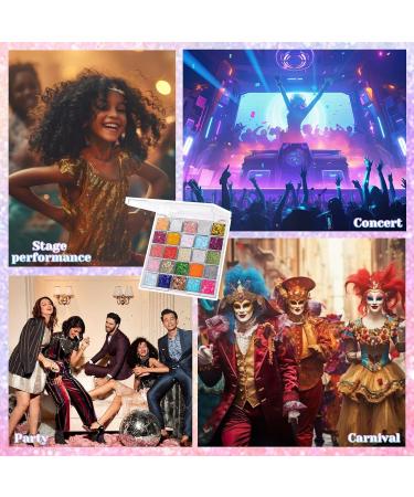  Prreal 25 colors of glitter gel for the face holographic mermaid glitter for face face eyes Halloween and festival party accessories - Buy Online on GoSupps.com