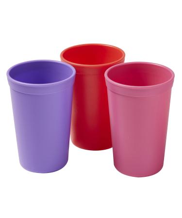 ECR4Kids ELR-18102-BE My First Meal Pal Drinking Cup BPA-Free Dishwasher Safe Stackable Tumblers Kids Cup Set for Baby Toddler and Children - 3-Pack Berry Cups Berry