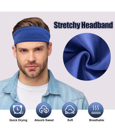 Men's Workout Headbands - Non Slip Stretchy Cotton Sweatband for Sports and Fitness (4 Pack) - Buy Online on GoSupps.com