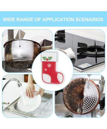 Christmas Kitchen Sponge - Cartoon Christmas Kitchen Sponges Reusable Multipurpose Scrub Sponge Double-Side Design Christmas Socks - Buy Online on GoSupps.com