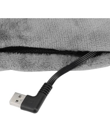 USB Heating Scarf for Adults - Soft Dark Gray Heated Collar with Vibration Massage & Pain Relief - Buy Online on GoSupps.com